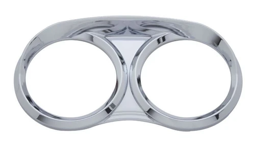 Chrome Plastic 2006 And Up Peterbilt Dual (2) Gauge Cover With Visor
