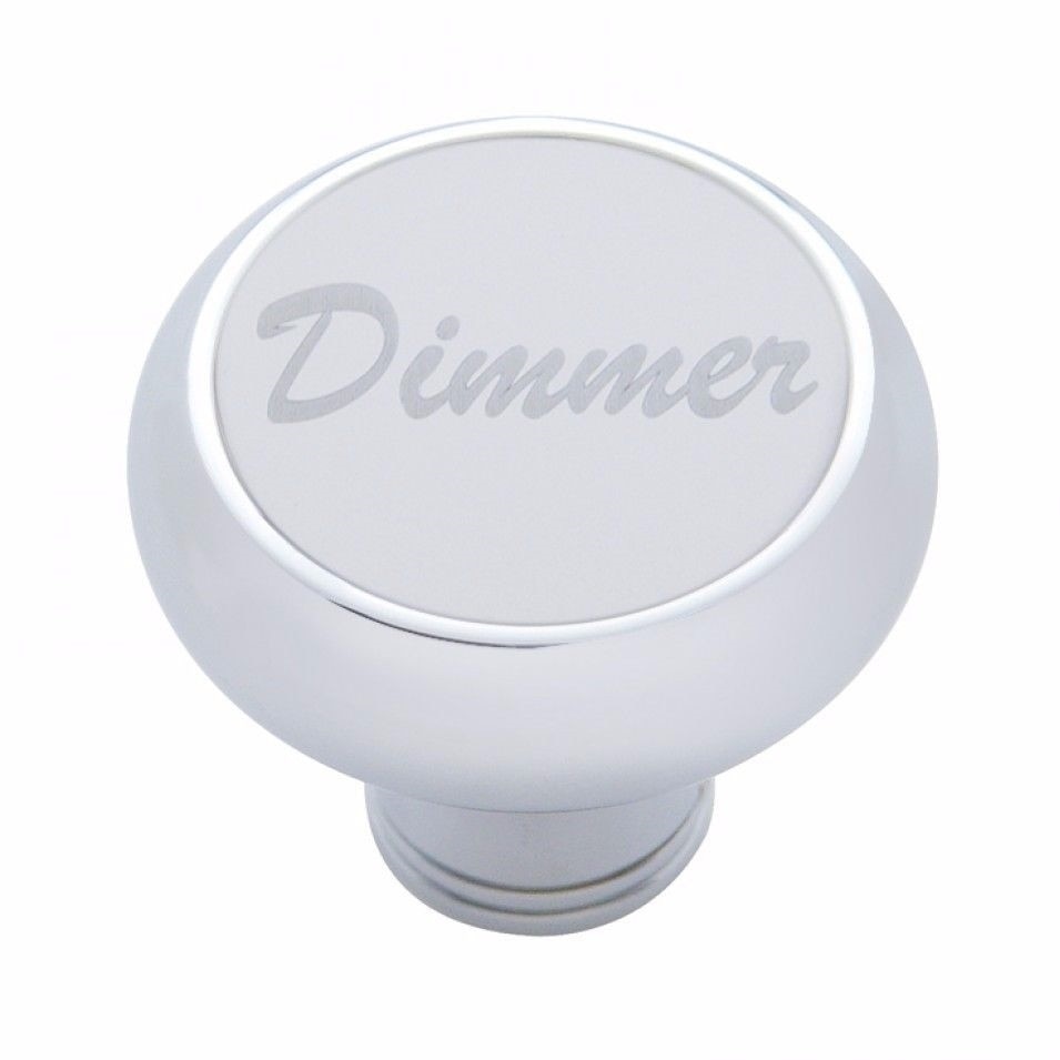 Small Deluxe Dimmer (Chrome) Dash Knob - Stainless Steel Plaque