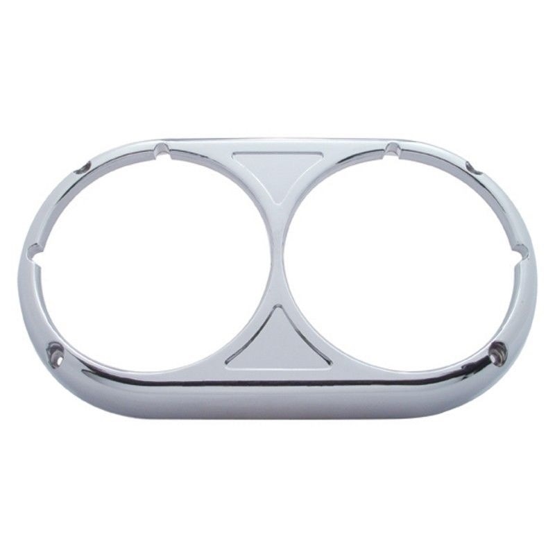 Chrome plastic Dual Round Headlight Bezel for 349 359 Peterbilt