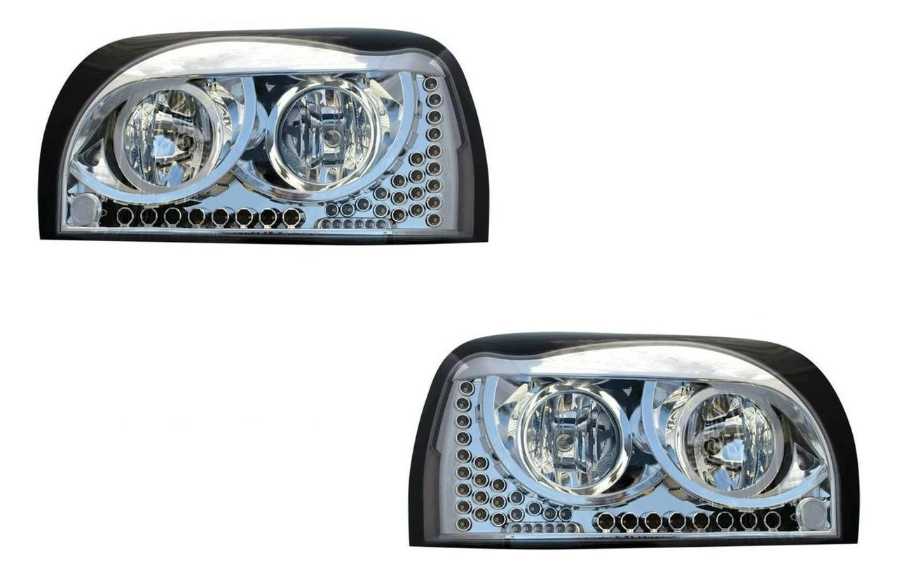 Freightliner Century Headlight (SET) CHROME w/AmberLED DayLight &Turn Signal LED