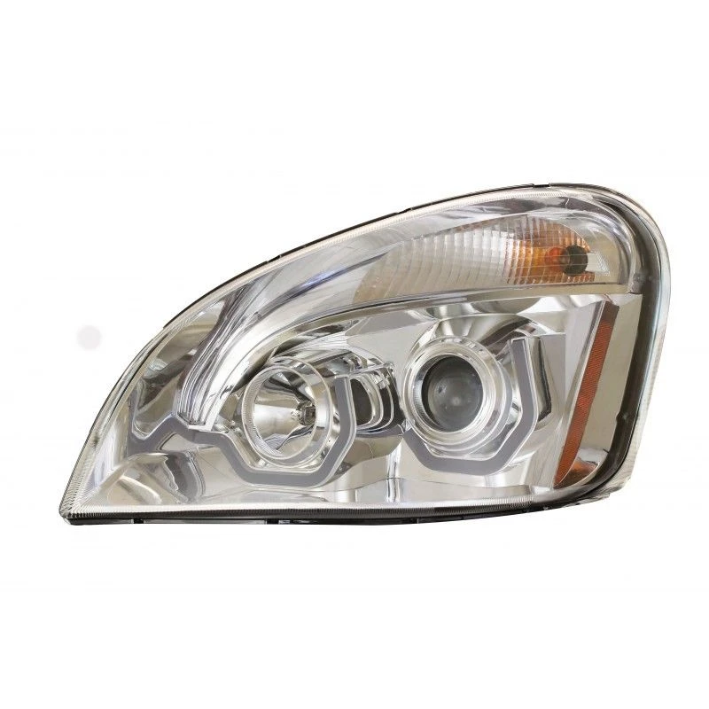 Freightliner Cascadia Chrome Projection Headlight With LED Bar, Driver Side