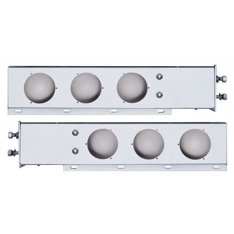 Stainless Steel Mud Flap Hanger with Light Cutouts Spring Loaded 2 1/2 Pattern