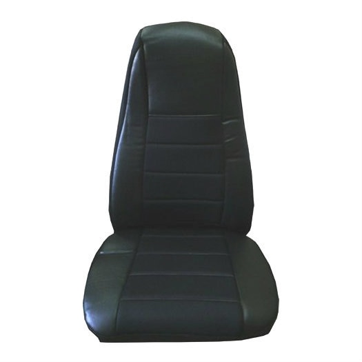 Black Faux Leather Seat Cover with Pocket