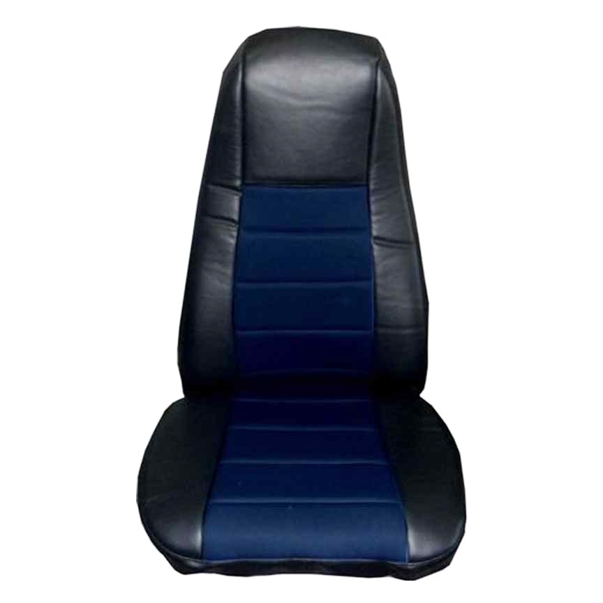 Black & Blue Faux Leather Truck Seat Covers (PAIR)