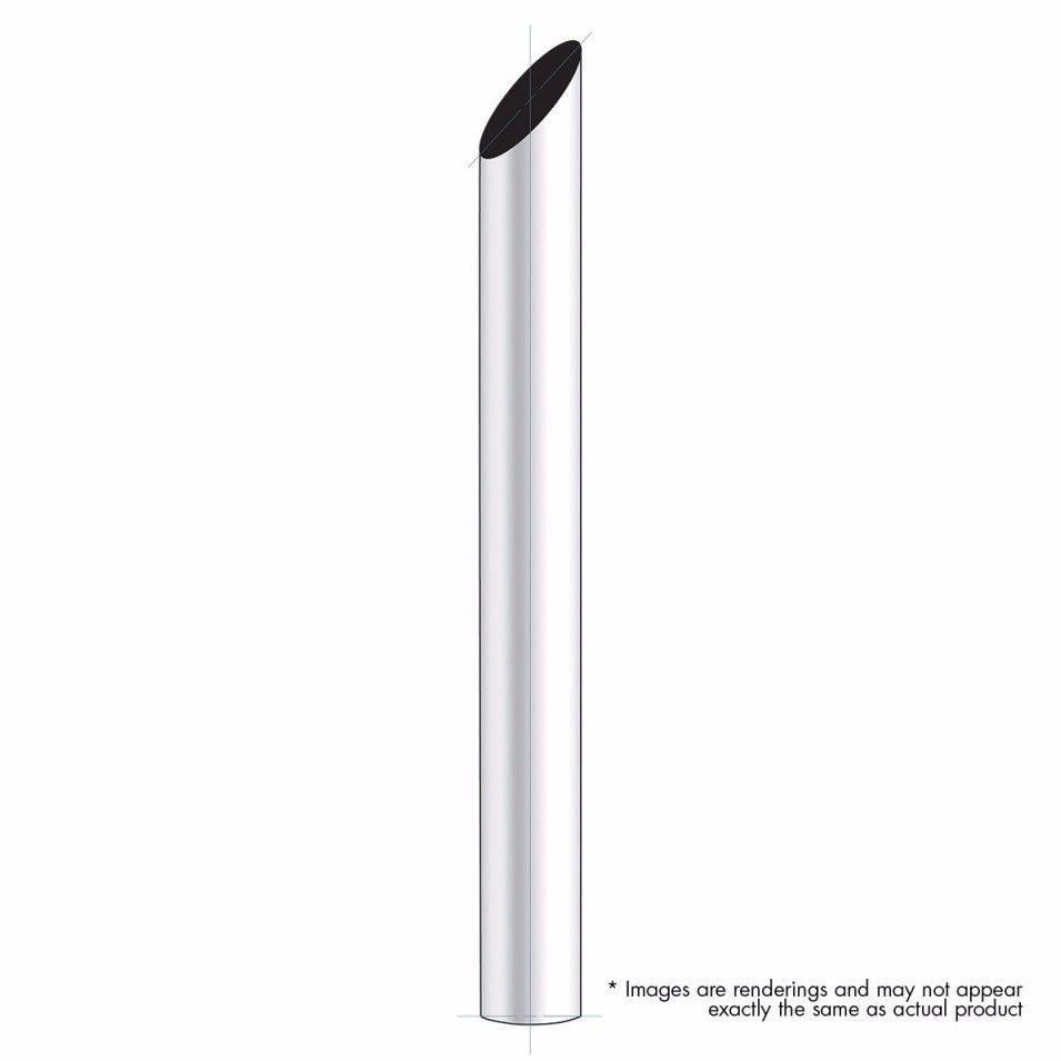 6" Mitered Plain Bottom Exhaust - 36" Long, 45 Miter Mitered Angle Cut Top