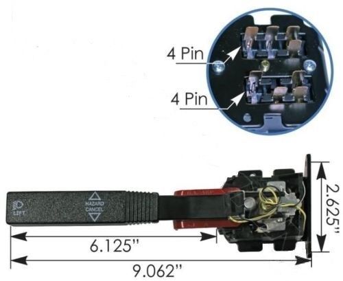 Turn Signal Switch with Harness - Grote Style Black  #480823