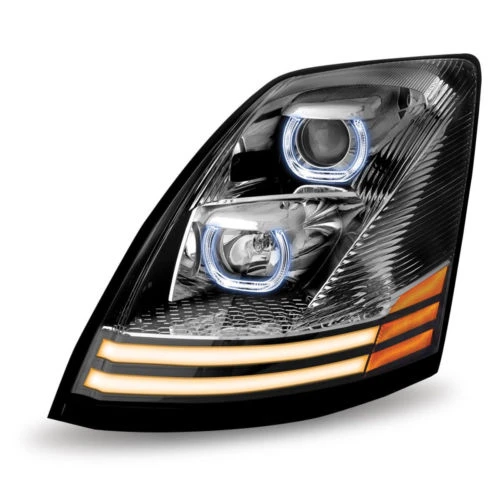 Volvo VNL Halogen Projector LED Headlight Chrome  (Driver side) 2004 and up